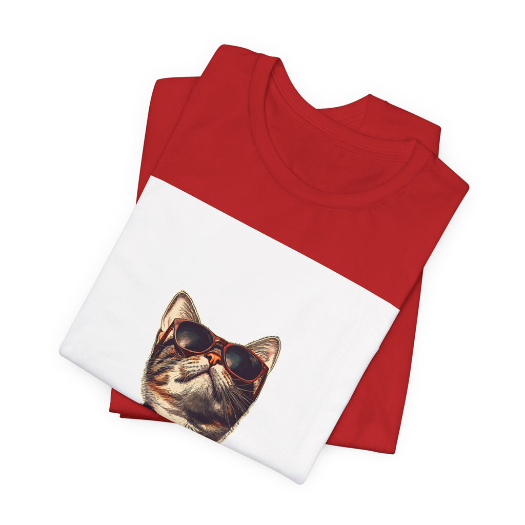 Cat in Sunglasses Hawaiian Shirt T-Shirt — Cool Vacation Cat Tee