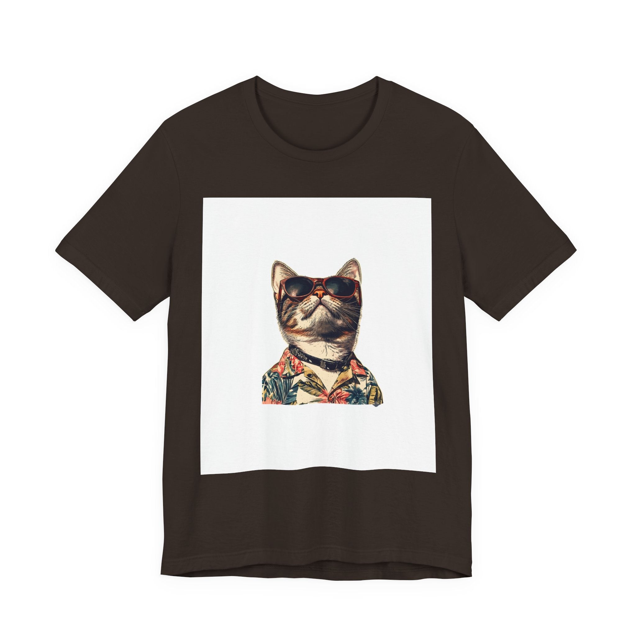 Cat in Sunglasses Hawaiian Shirt T-Shirt — Cool Vacation Cat Tee
