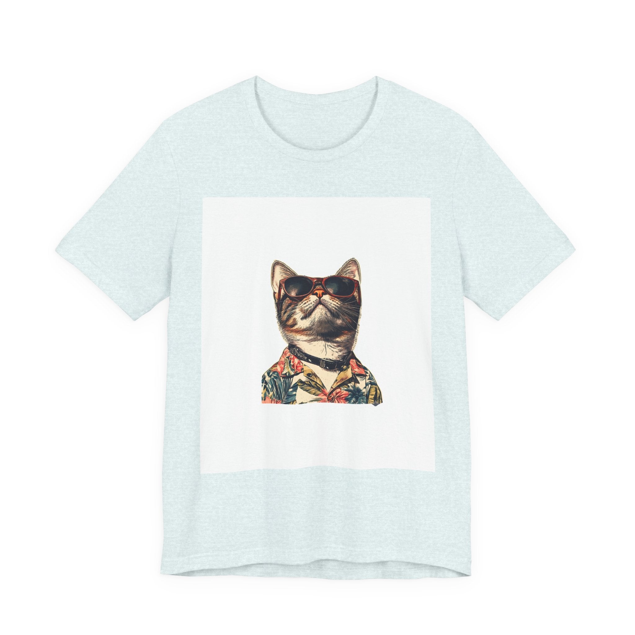 Cat in Sunglasses Hawaiian Shirt T-Shirt — Cool Vacation Cat Tee