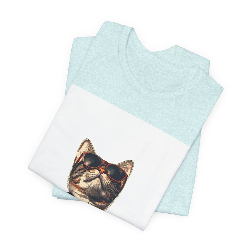 Cat in Sunglasses Hawaiian Shirt T-Shirt — Cool Vacation Cat Tee