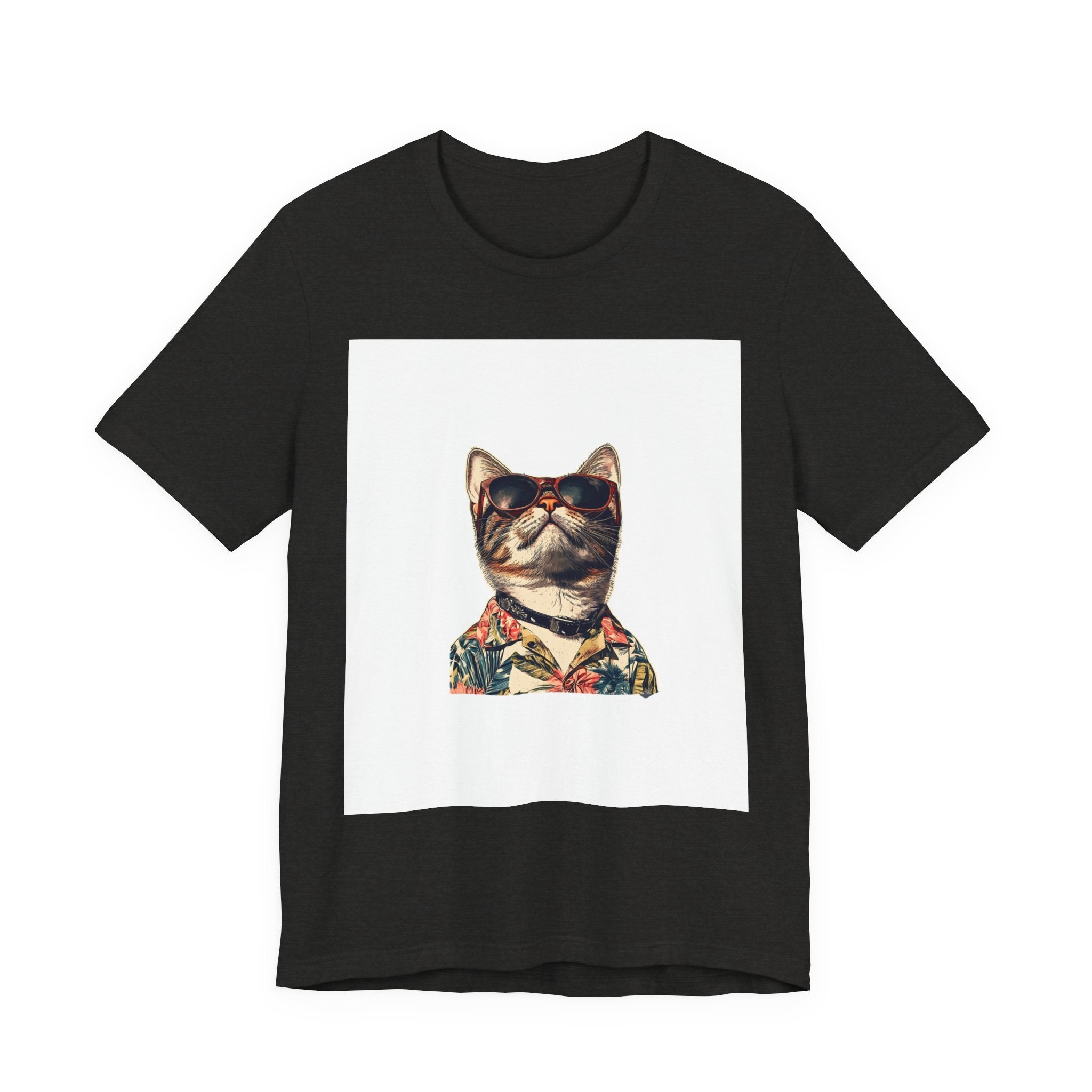 Cat in Sunglasses Hawaiian Shirt T-Shirt — Cool Vacation Cat Tee