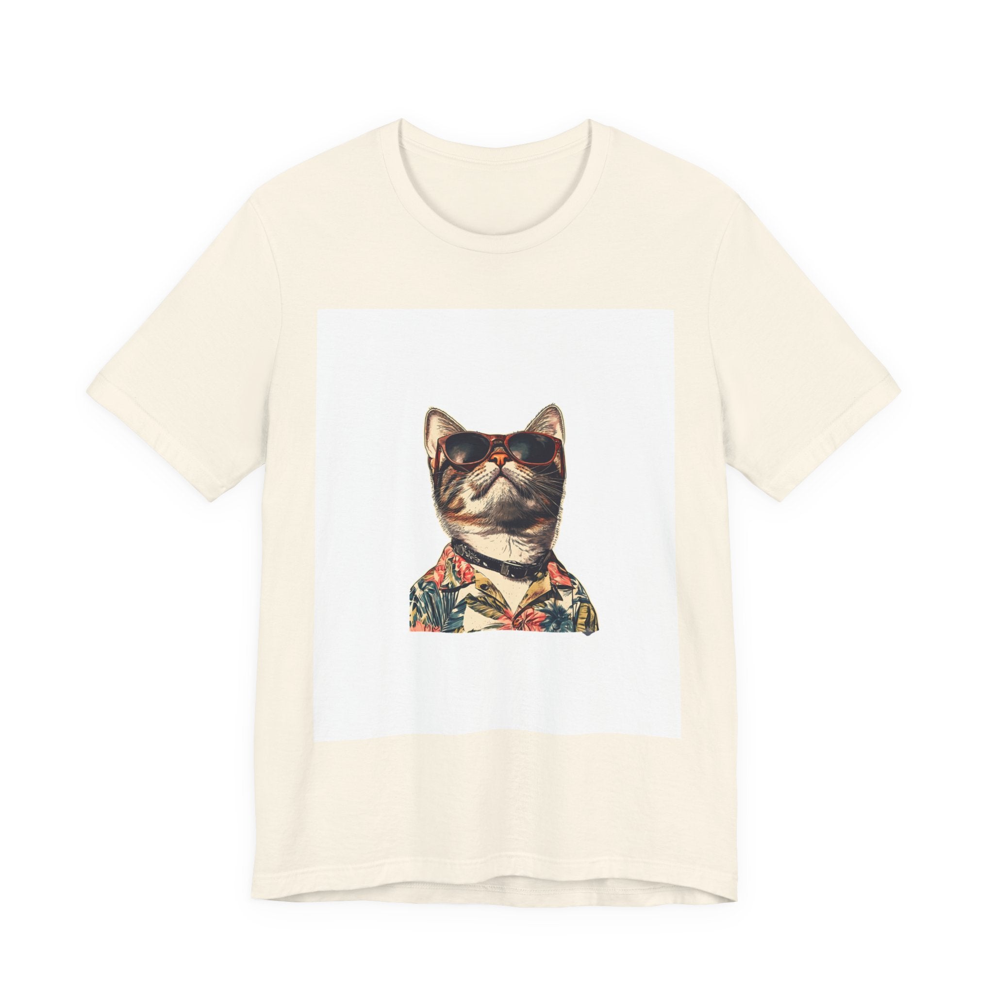 Cat in Sunglasses Hawaiian Shirt T-Shirt — Cool Vacation Cat Tee