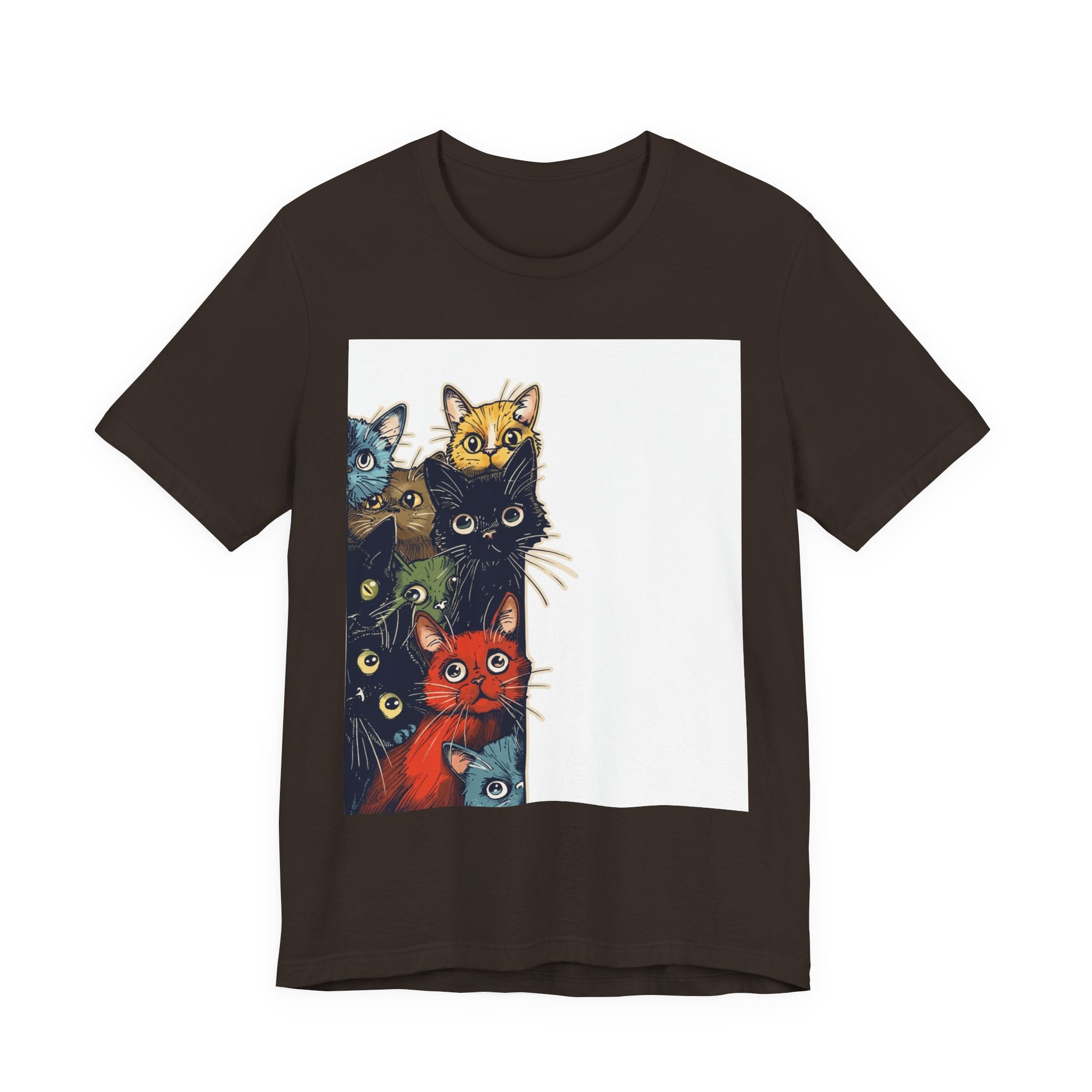 Cat Stack Graphic Tee — Colorful Cute Cats Illustration T-Shirt