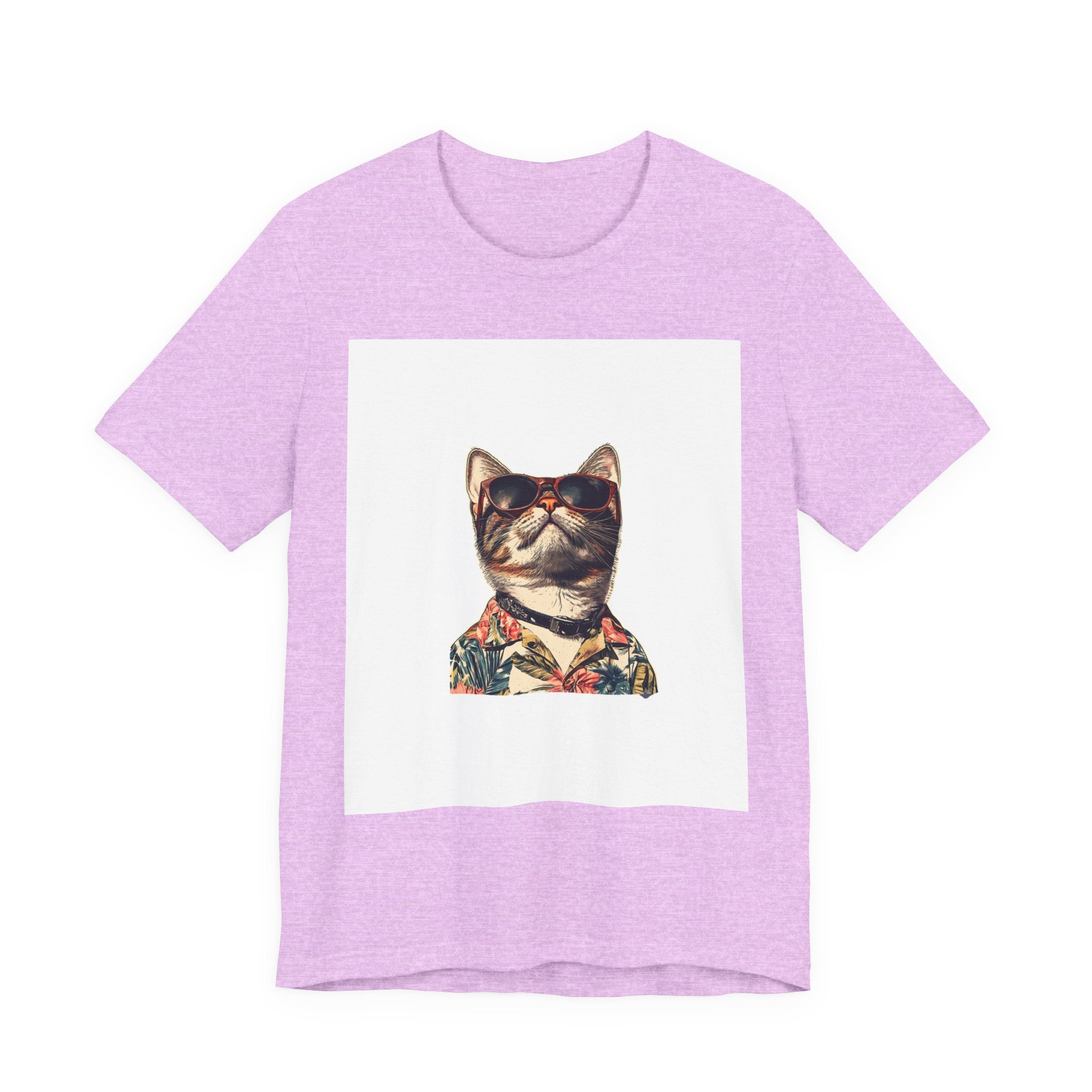Cat in Sunglasses Hawaiian Shirt T-Shirt — Cool Vacation Cat Tee