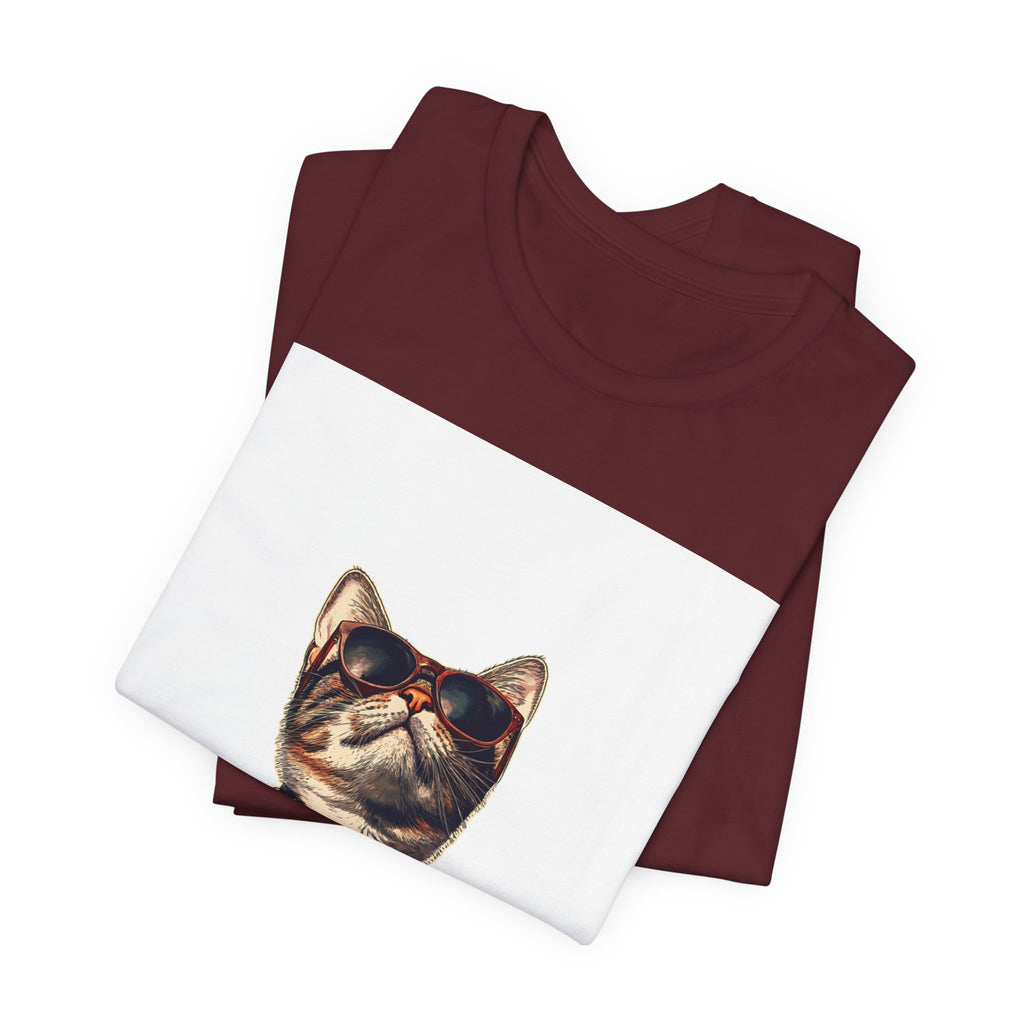 Cat in Sunglasses Hawaiian Shirt T-Shirt — Cool Vacation Cat Tee