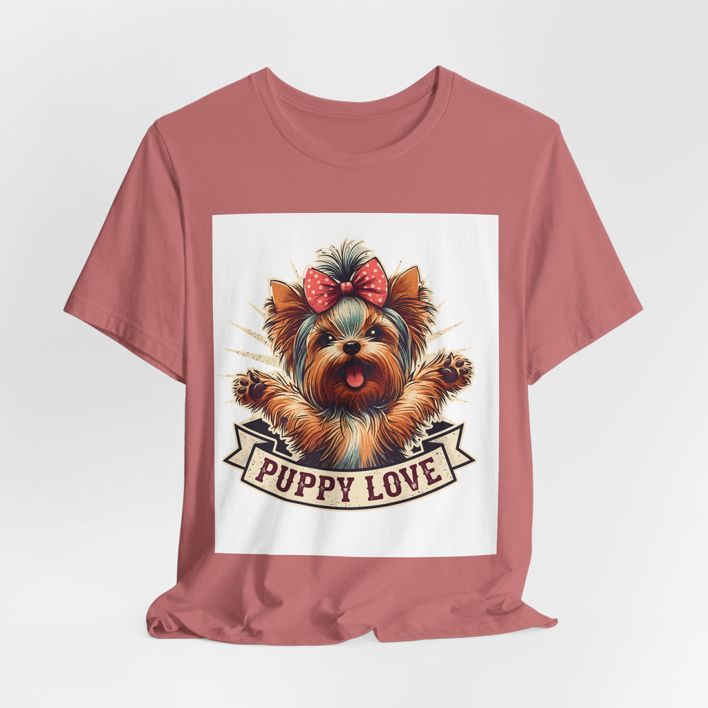 Puppy Love Tee — Cute Yorkie Dog Graphic T-Shirt