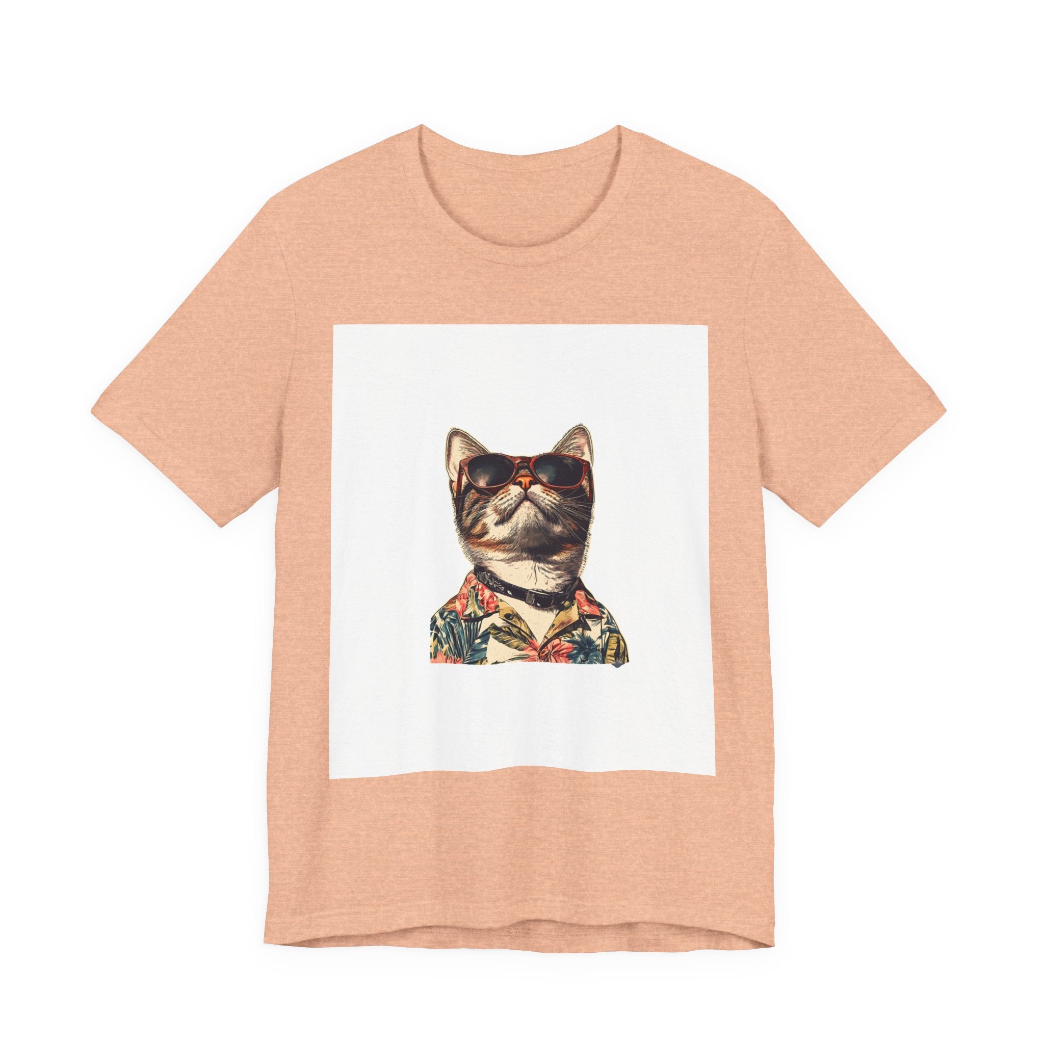 Cat in Sunglasses Hawaiian Shirt T-Shirt — Cool Vacation Cat Tee
