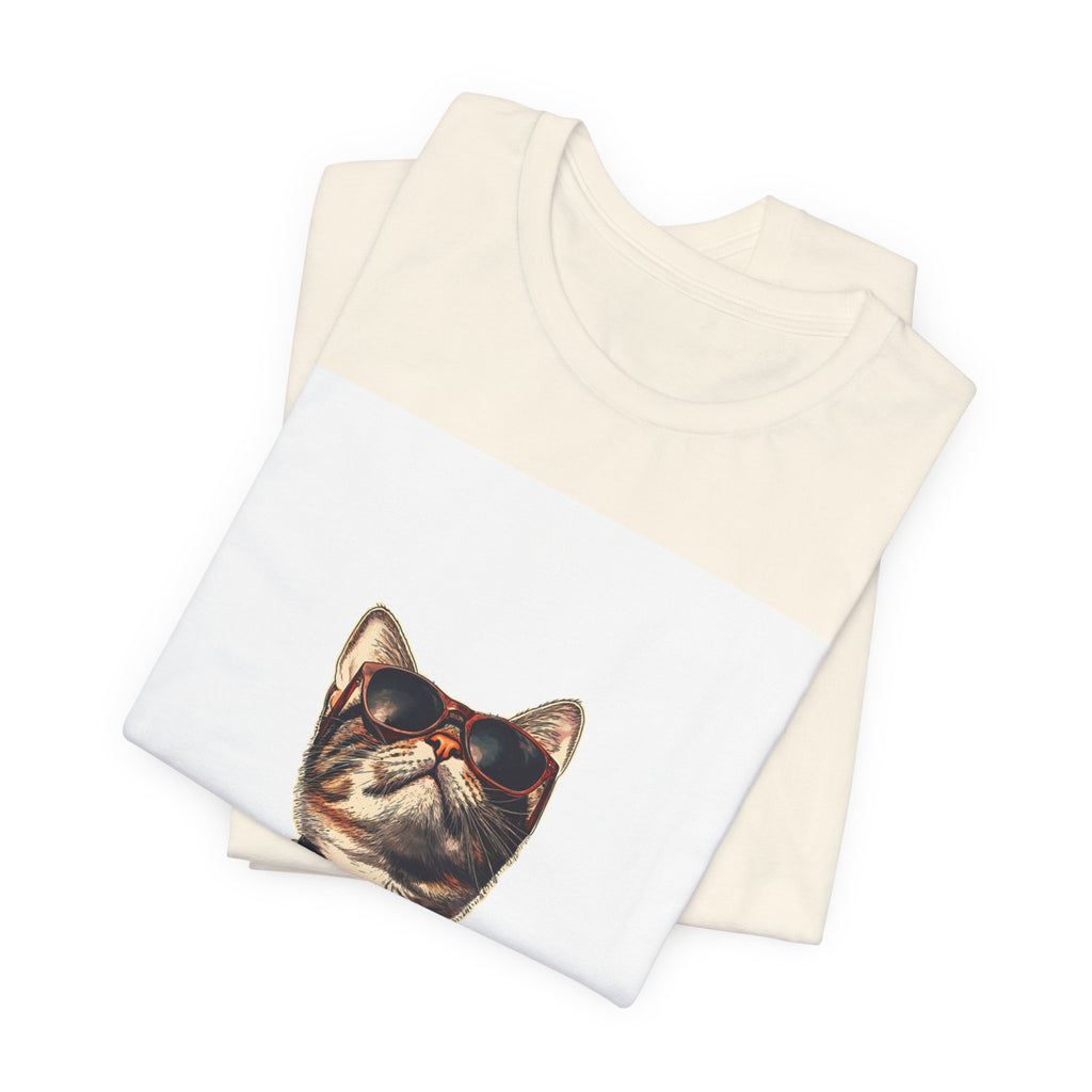 Cat in Sunglasses Hawaiian Shirt T-Shirt — Cool Vacation Cat Tee