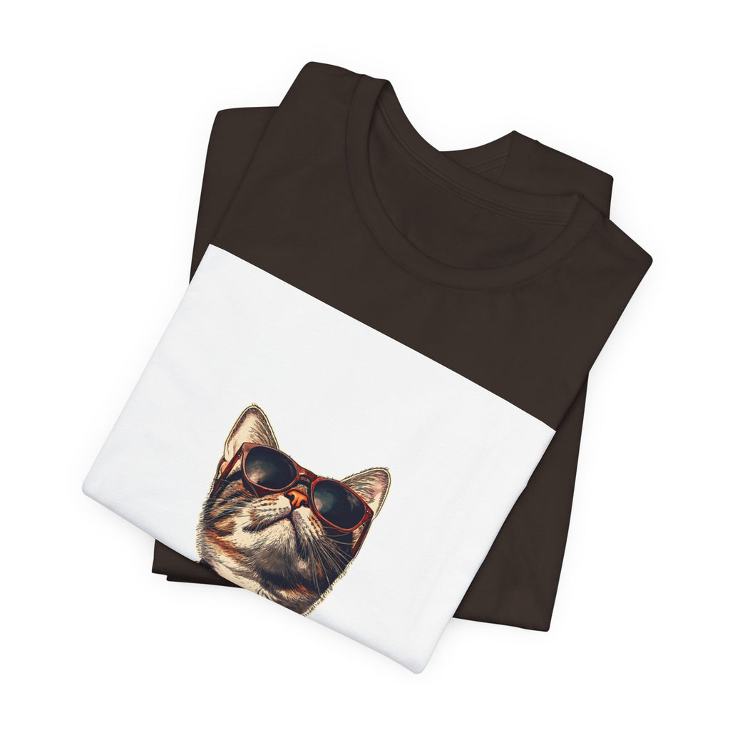 Cat in Sunglasses Hawaiian Shirt T-Shirt — Cool Vacation Cat Tee