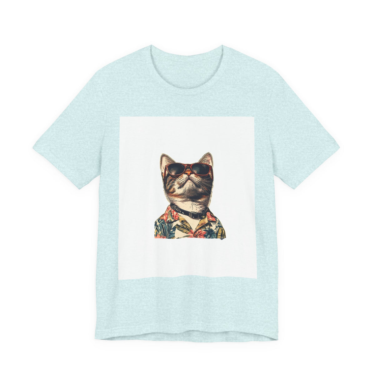 Cat in Sunglasses Hawaiian Shirt T-Shirt — Cool Vacation Cat Tee