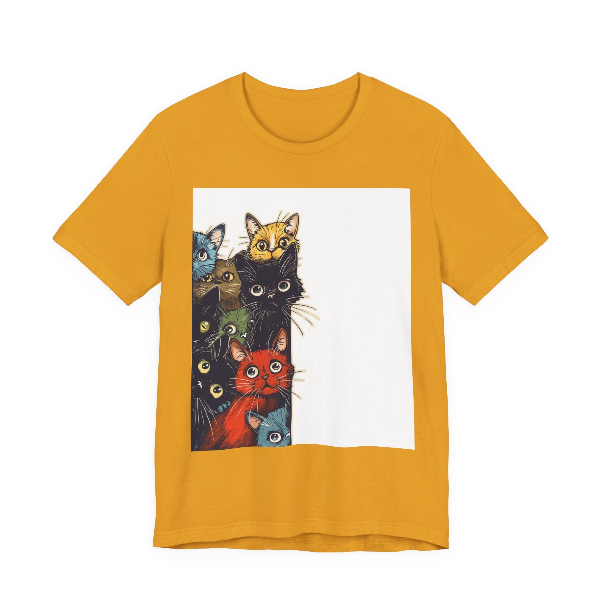 Cat Stack Graphic Tee — Colorful Cute Cats Illustration T-Shirt