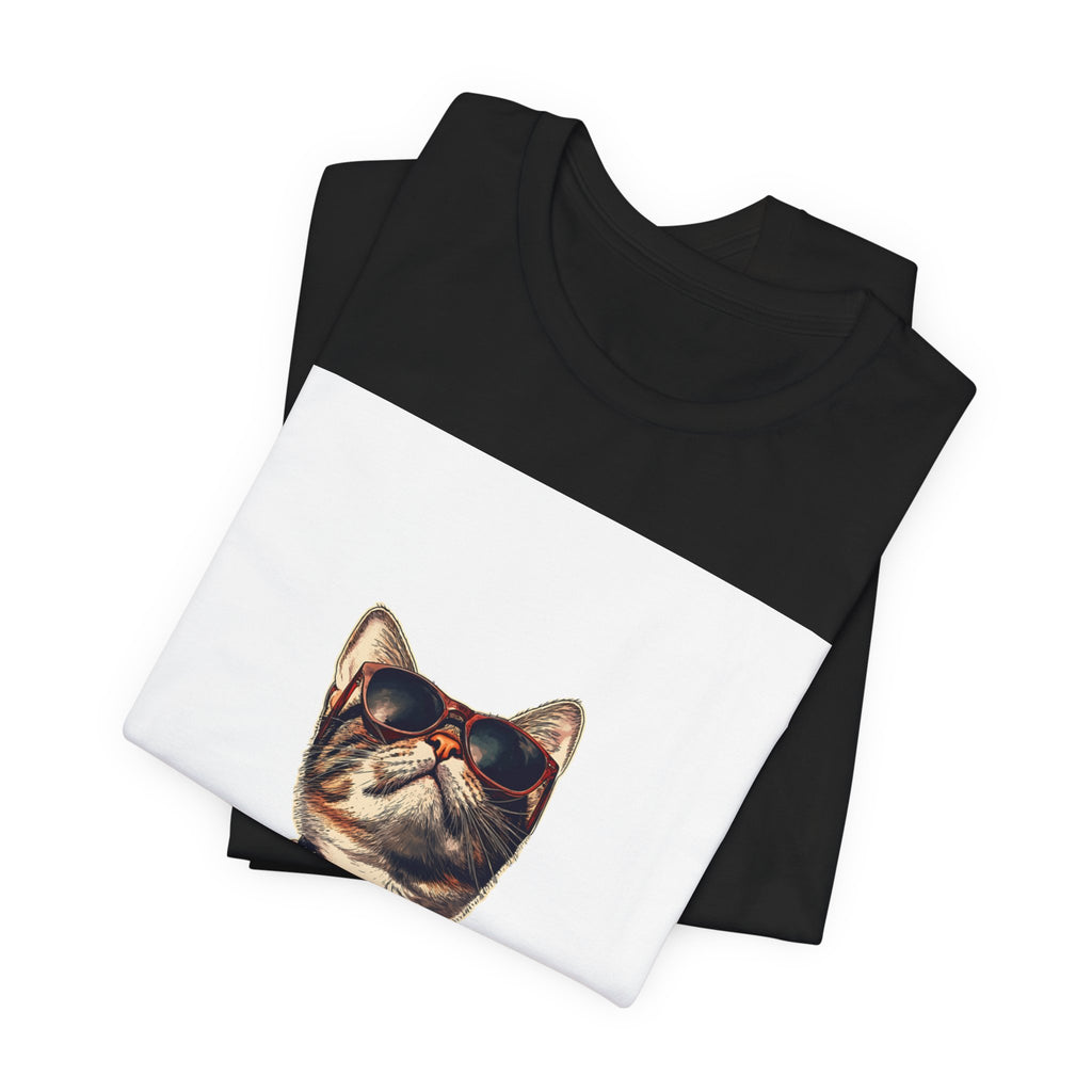 Cat in Sunglasses Hawaiian Shirt T-Shirt — Cool Vacation Cat Tee