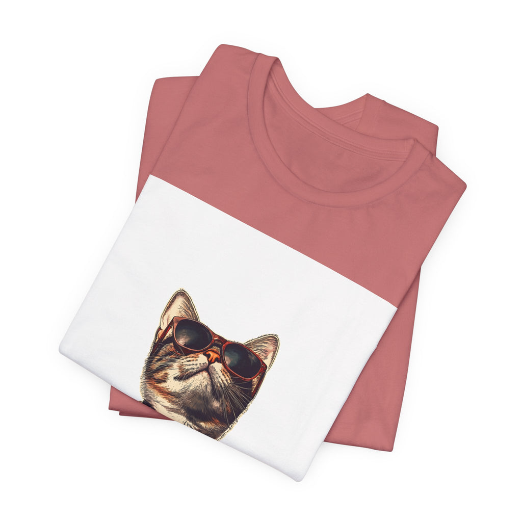 Cat in Sunglasses Hawaiian Shirt T-Shirt — Cool Vacation Cat Tee