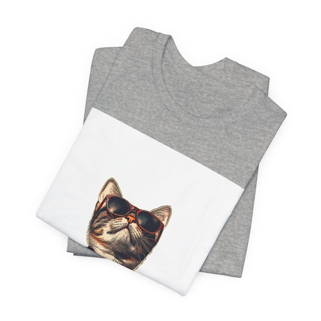Cat in Sunglasses Hawaiian Shirt T-Shirt — Cool Vacation Cat Tee