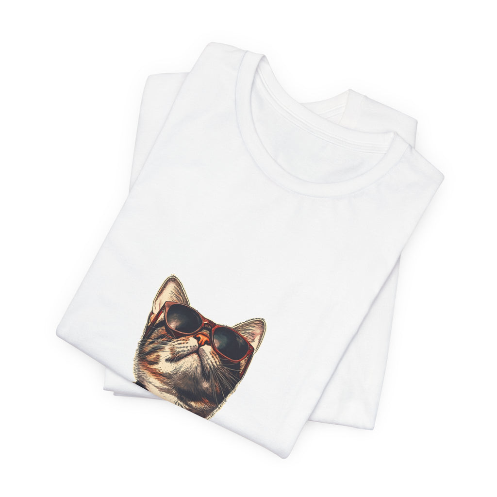 Cat in Sunglasses Hawaiian Shirt T-Shirt — Cool Vacation Cat Tee
