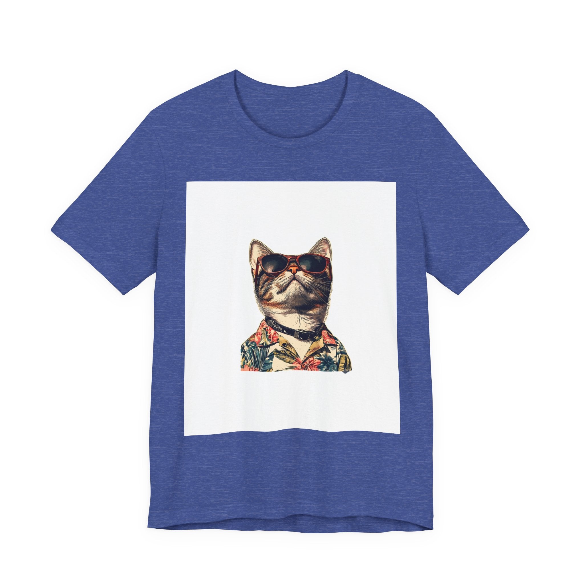 Cat in Sunglasses Hawaiian Shirt T-Shirt — Cool Vacation Cat Tee