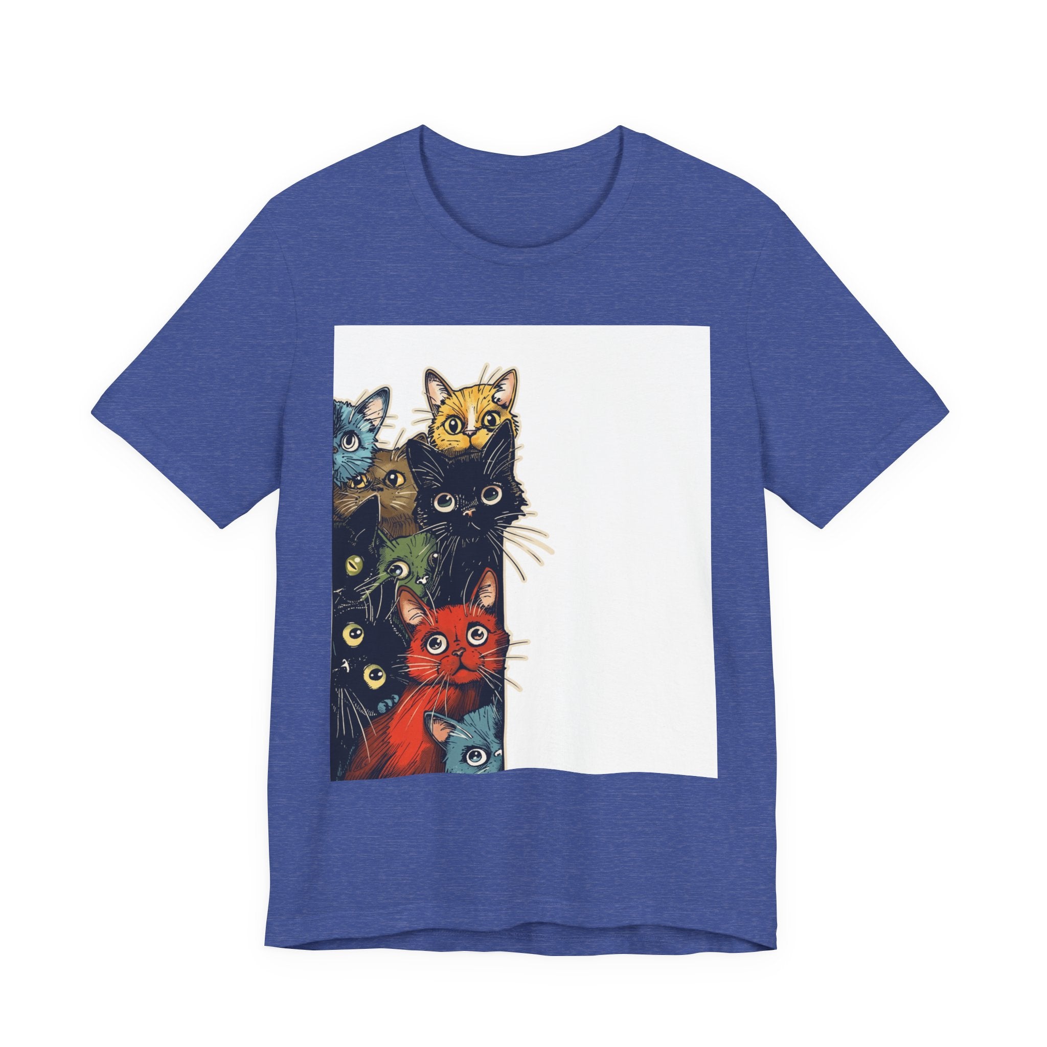 Cat Stack Graphic Tee — Colorful Cute Cats Illustration T-Shirt