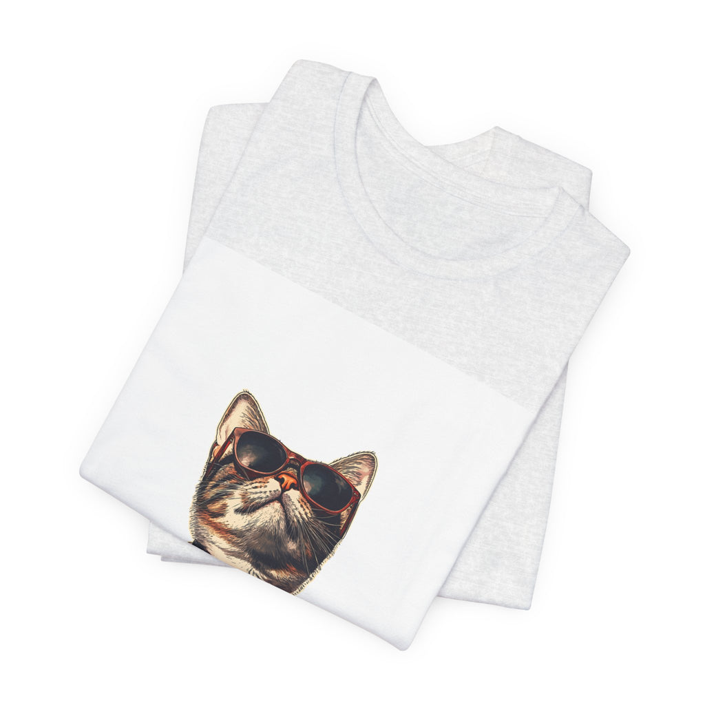Cat in Sunglasses Hawaiian Shirt T-Shirt — Cool Vacation Cat Tee